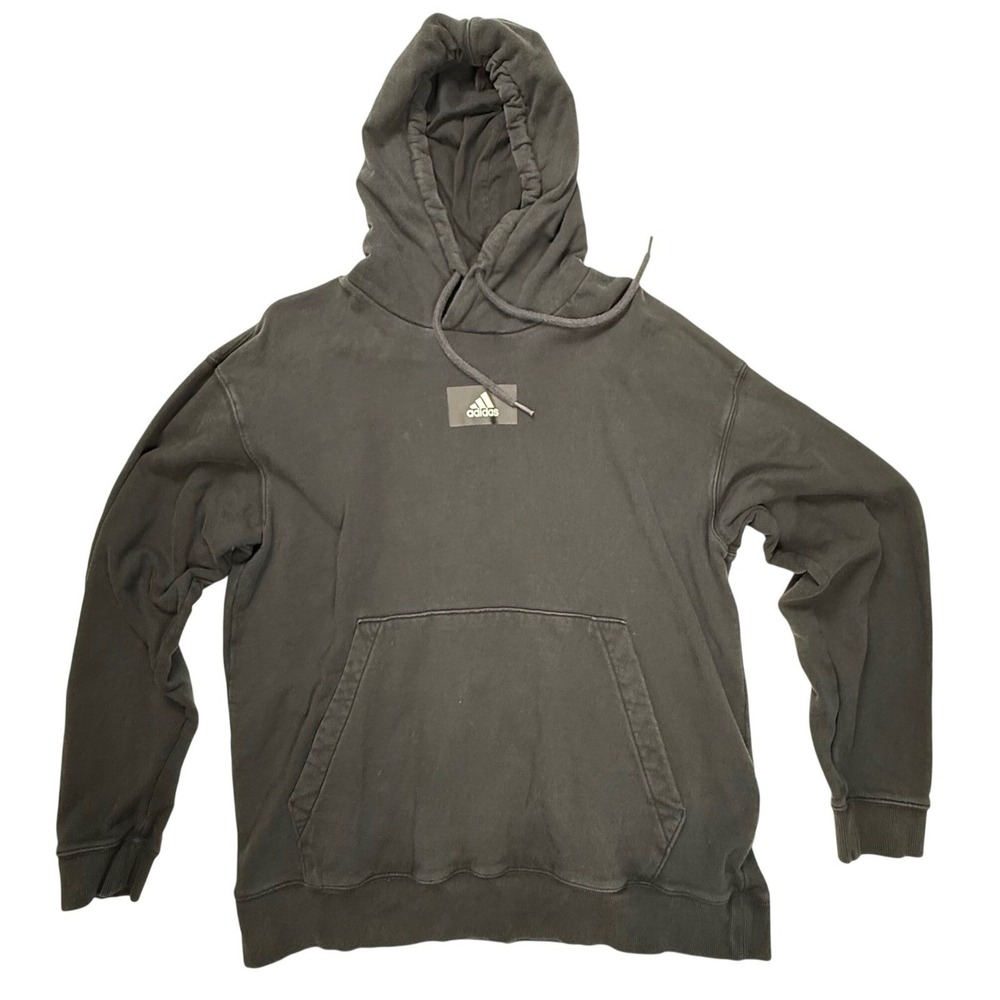 Adidas Mens Box Logo Hoodie Faded Black Pullover Sweatshirt Small 0145
